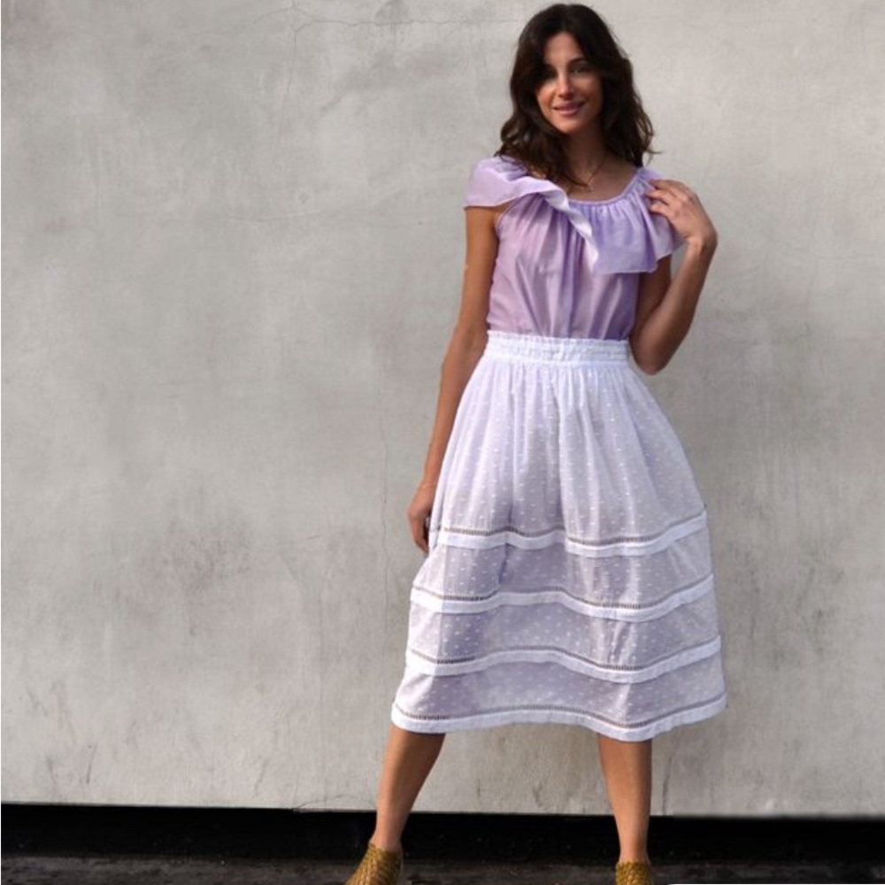 Soler London Margaritte latticed knee length skirt